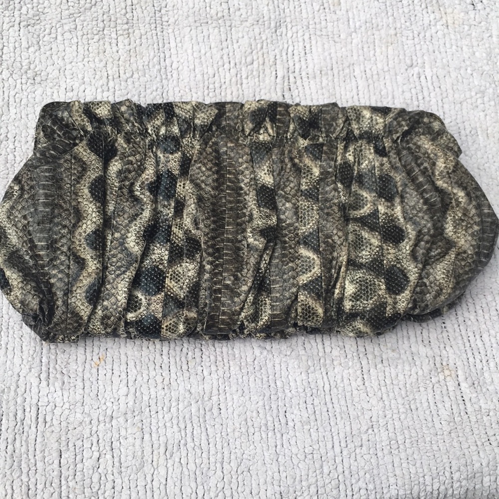 Express Snakeskin clutch purse